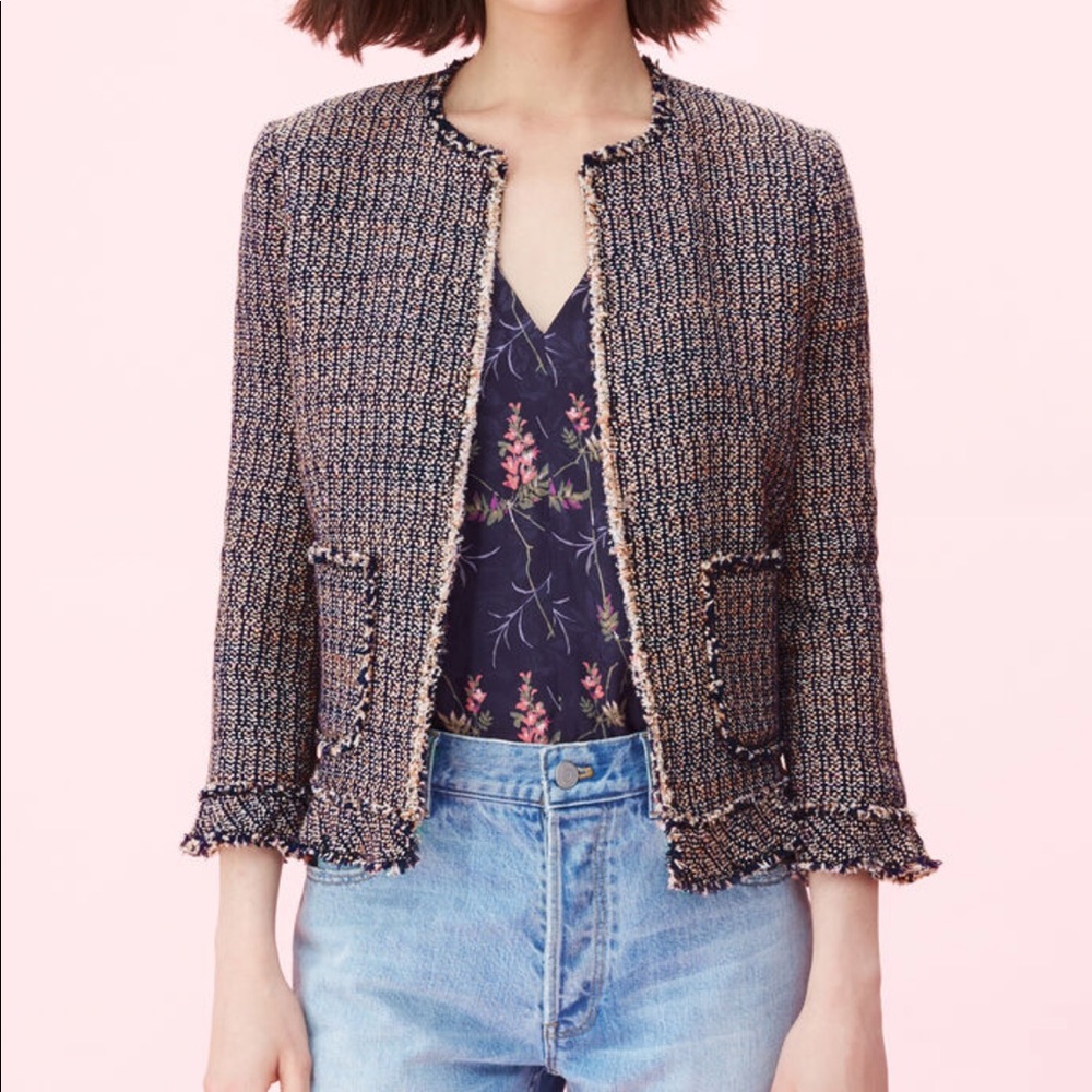 Rebecca Taylor tweed ruffled tweed jacket